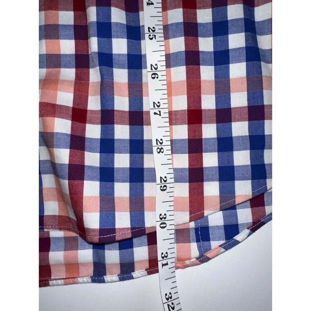 Banana Republic Men’s XL Button Down Shirt – Red Blue Plaid – 100% Cotton